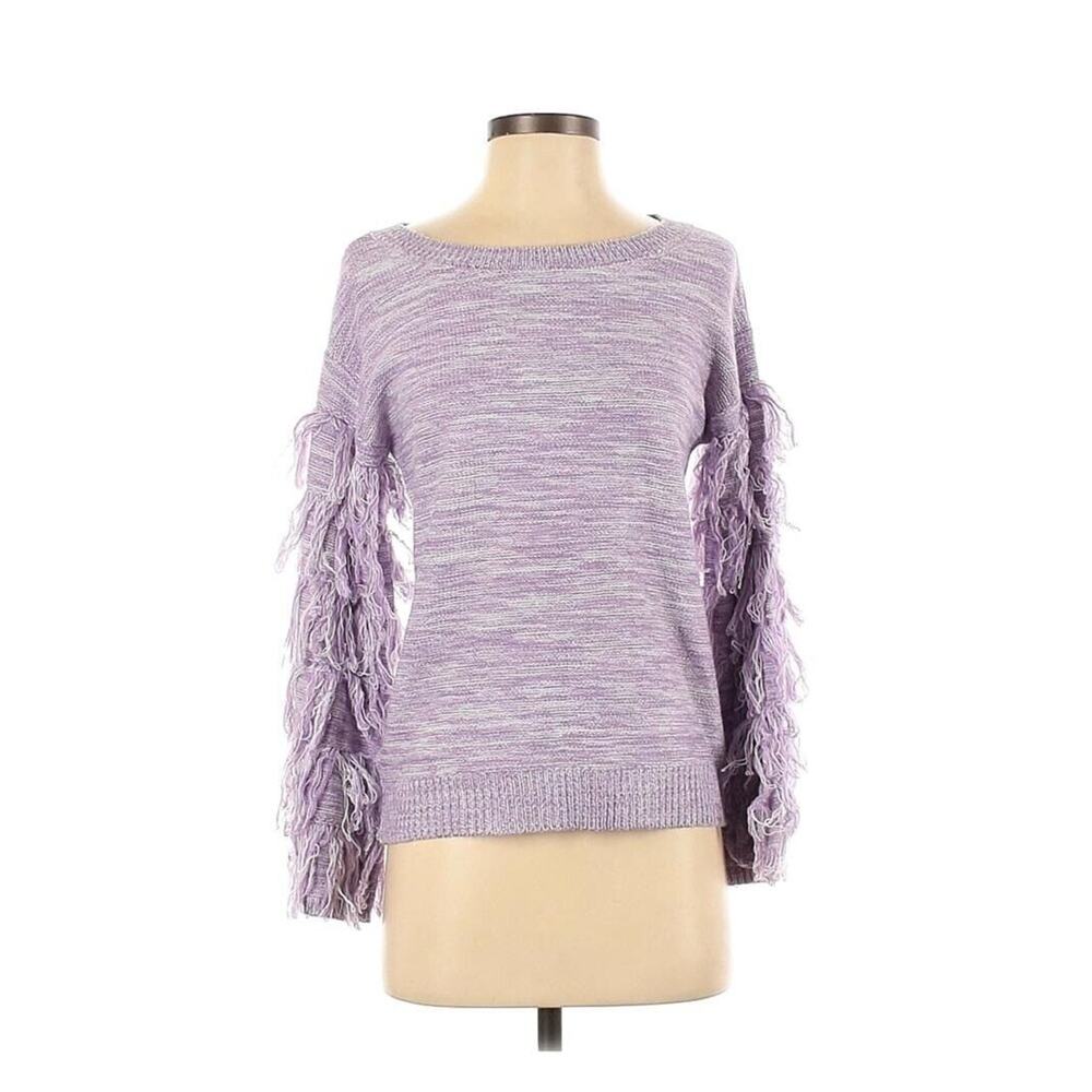 NY & Co Purple Fringe Sweater NWT Small